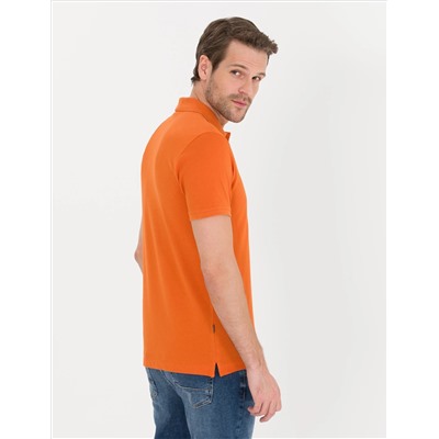 Orange Slim Fit Polo Yaka Basic T -For