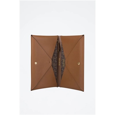 Bolso de mano de piel - Marrón