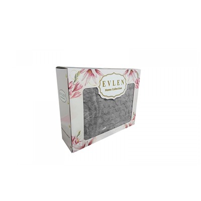 Плед EVLEN Super Soft СЕРДЦЕ 180*240 в коробке п/э Р 945 серый (Акция)