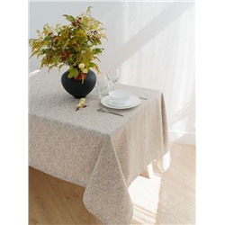 Скатерть льняная жаккардовая "Мелкая ромашка"- п/вар. 150*250 см. п/лен