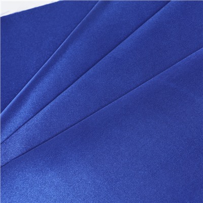 Ткань для рукоделия, атлас, однотонный синий, лоскут  50 × 50 см
