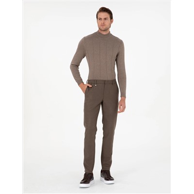 Браун Ex. Тканевые штаны Slim Fit