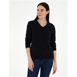 Navy Blue Slim Fit Basic Sweater