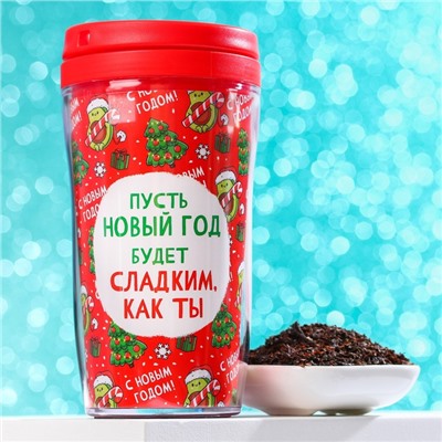 Чай чёрный в термостакане «Новый год будет сладким», вкус: яблочный штрудель, 20 г.
