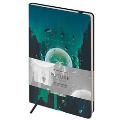 Записная книжка А5 80л. ЛАЙТ, кожзам, Greenwich Line "Future. Lightning ball", с резинкой, тиснение фольгой, блок в линию