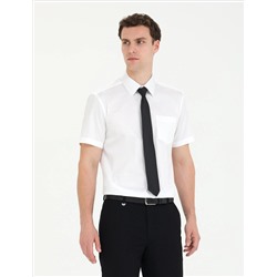 Классическая рубашка с коротким рукавом из белого Slim Fit
