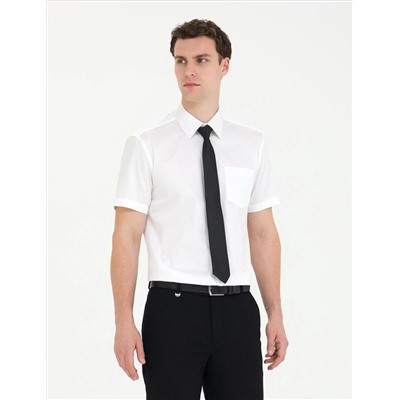 Классическая рубашка с коротким рукавом из белого Slim Fit