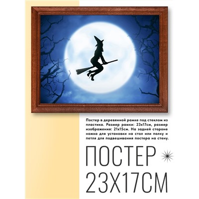 POSG-0096 Постер в рамке 23x17см Ведьма на метле