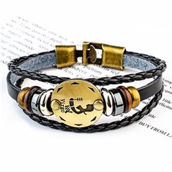 BS313-03 Кожаный браслет с застёжкой Знаки Зодиака - Дева
