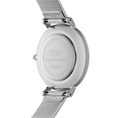Reloj de cuarzo de acero Petite 28 mm - Plateado y blanco