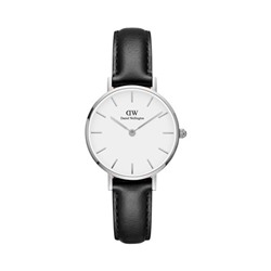 Reloj de cuarzo de piel Petite Sheffield 28 mm - Negro