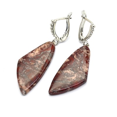 Серьги из яшмы уральской 16*34мм, 7г