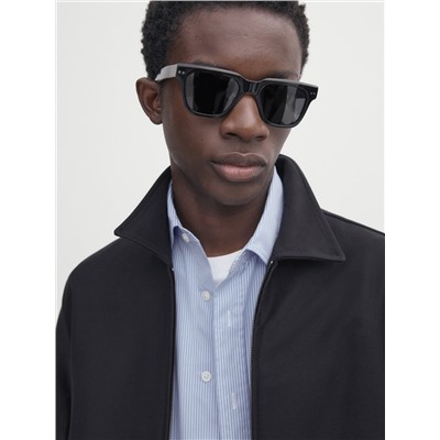 Chaqueta bomber sarga cuello camisero