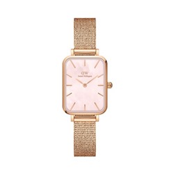 Reloj de cuarzo de acero Quadro 20 x 26 mm - Rosa dorado y rosa