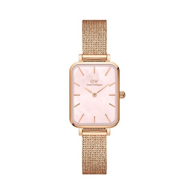 Reloj de cuarzo de acero Quadro 20 x 26 mm - Rosa dorado y rosa