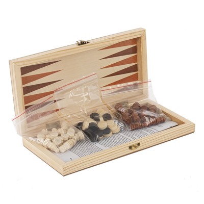 Игра настольная 3 в 1 (шахматы, шашки, нарды), L24 W12 H3 см
