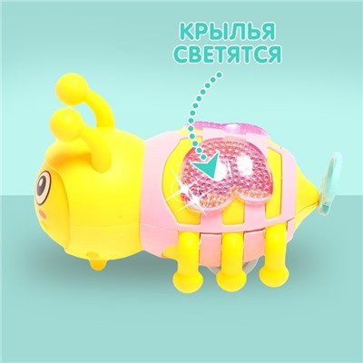 Игрушка заводная «Пчела», световые эффекты, цвета МИКС