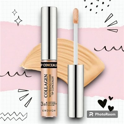 [Enough] Консилер для области вокруг глаз (Сияющий с коллагеном), COLLAGEN WHITENING тон 01, 9г