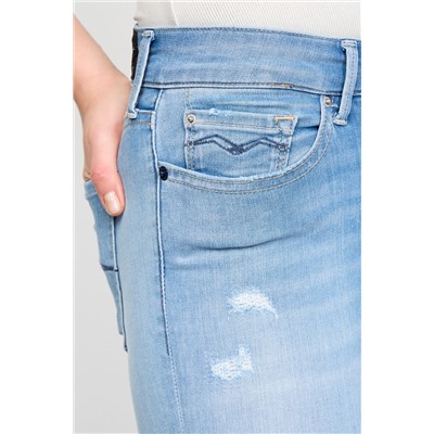 Vaquero skinny fit de tiro alto Luzien - Azul claro