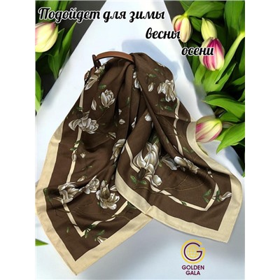 Платок утепленный Сакура цвет №2 (коричневый с бежевым)