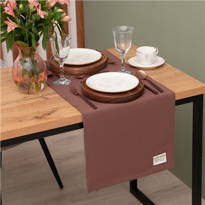 Дорожка на стол Этель Kitchen 40×150 см, коричневый, 100% хлопок, саржа 220 г/м²