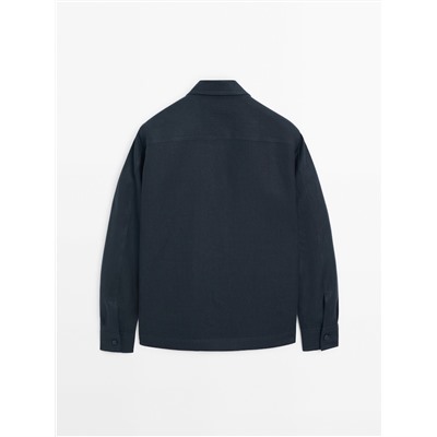 Sobrecamisa 100% lino bolsillos