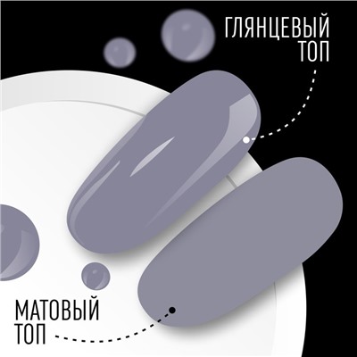 Гель лак для ногтей, однотонный, 3-х фазный, 8мл, LED/UV, цвет серый (76)