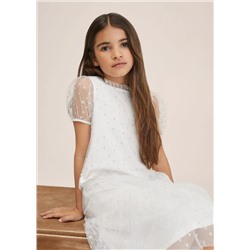 Camiseta tul bordada -  Niña | MANGO OUTLET España