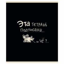Тетрадь А5 48 л. ПЗБМ, скоба, клетка, матовая ламинация, брайль, "Тетрадь подписана" (микс в ПУ), 23447