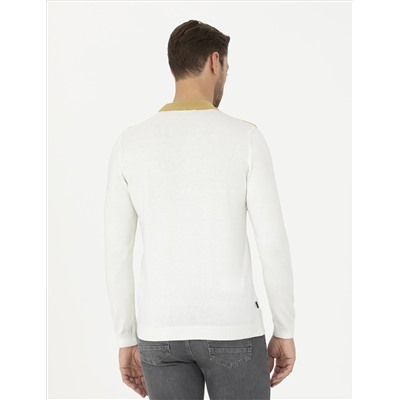 Ecru Slim Fit Half Fisherman Salline Knitwear Казах