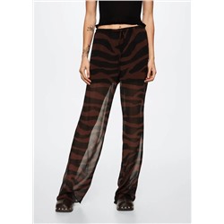 Pantalón recto animal print -  Mujer | MANGO OUTLET España