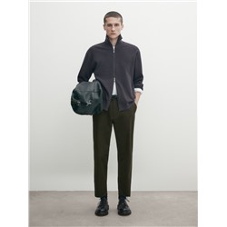 Cárdigan punto milano cuello mock cremallera