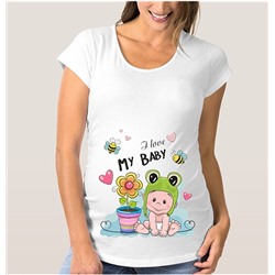 Футболка для беременных "I love My Baby" пчелки