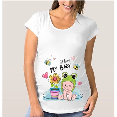 Футболка для беременных "I love My Baby" пчелки