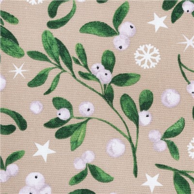 Скатерть новогодняя Доляна Frosty berries 149х110+/- 3см, 100% хл, рогожка 164 г/м2