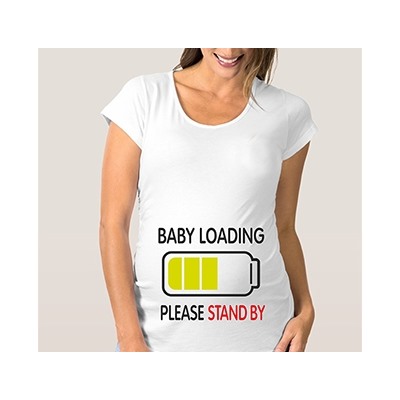 Футболка для беременных "Baby loading" батарейка
