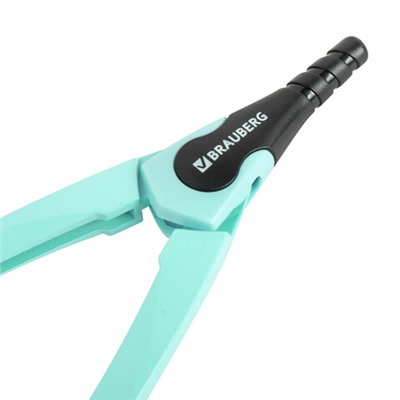 Циркуль с защитным колпачком BRAUBERG ULTRA, 135 мм, мятный, блистер, 210820