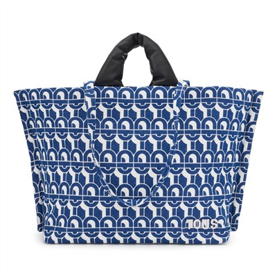 Bolso capazo Tous Manifesto - azul y blanco