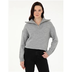 Серый Selanj Comfort Fit Свитер