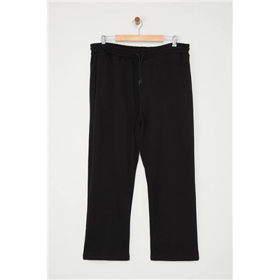 Black Straight Fit Базовый большой спортивный костюм Six Tmnaw25aj00007