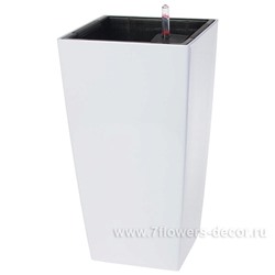 Кашпо PLANTA VITA "Conic Silk white" с автополивом (пластик), 22х22хH41 см