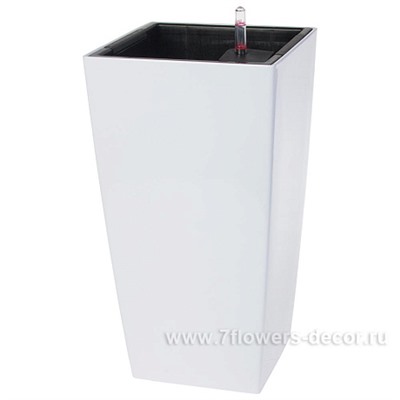 Кашпо PLANTA VITA "Conic Silk white" с автополивом (пластик), 22х22хH41 см