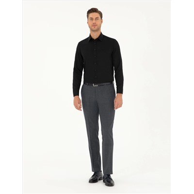 Black Slim Fit рубашка с длинным рукавом Amelor