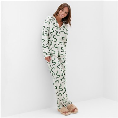 Пижама новогодняя женская (рубашка и брюки) KAFTAN "Змеи" размер 40-42