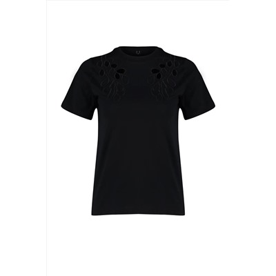 Black Brode вышитый базовый/обычный вязаный вязание плесени TWOSS24TS00069