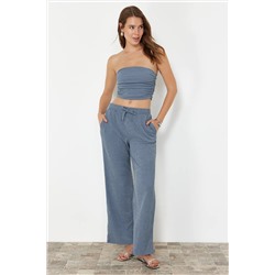 Premium Indigo Wide Geats Гибкие вязаные штаны Twoss24pl00054