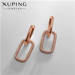 Серьги со стразами XUPING леди, цвет белый в розовом золоте