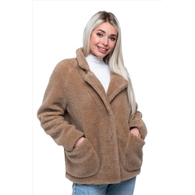 Пальто стильное из верблюжьей шерсти SHORT BARREL, цвет Camel, цвет КОРИЧНЕВЫЙ