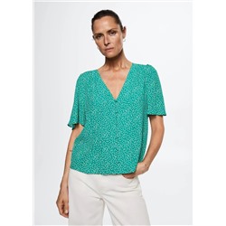 Blusa fluida estampada -  Mujer | MANGO OUTLET España