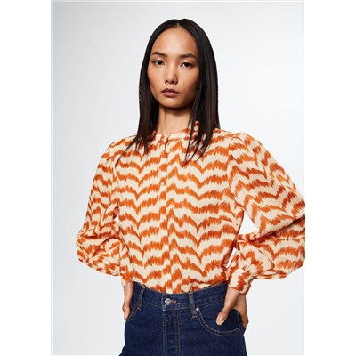 Blusa algodón estampada -  Mujer | MANGO OUTLET España